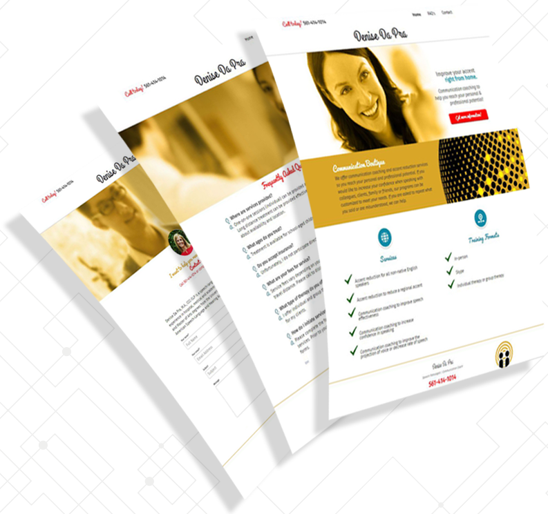 DeniseDaPra.com website screenshots